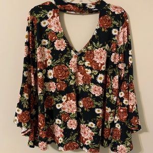 PEPPERMINT Floral Top, Size: Medium